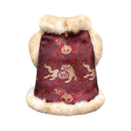 Dog Cat Tang Suit | Chinese New Year Red Coat, Warm Festive Cheongsam Outfit, Traditional Mandarin Collar Design