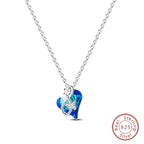 925 Sterling Silver Luminous Firefly Heart Shaped Zircon Pendant Necklace For Women Fashion Anniversary Birthday Jewelry Gifts