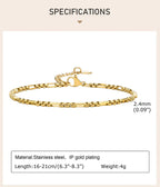 Handmade Clavicle Chain Bracelet for Women, Chic Stainless Steel Link Waterproof Jewelry