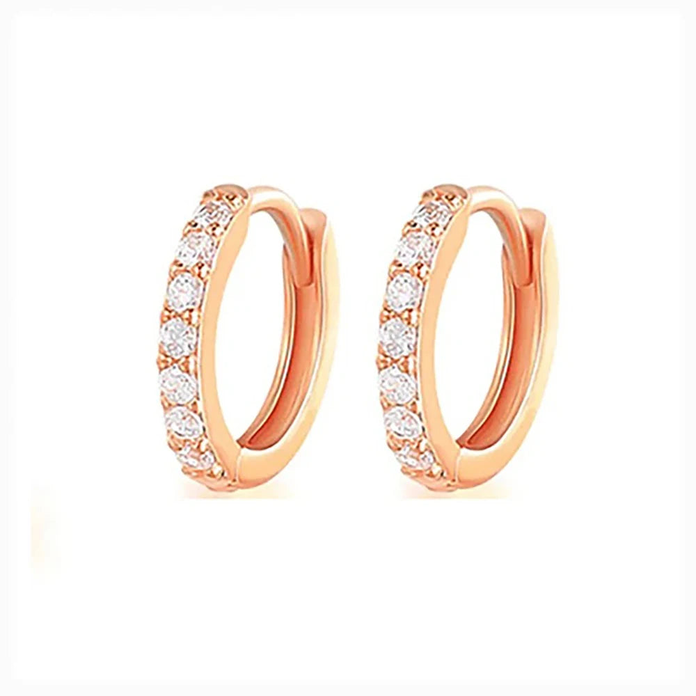 1 Pair Stainless Steel Cubic Zirconia Minimal Hoop Earrings Huggie