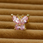 1PC Stainless Steel Tragus Helix Butterfly Piercing Earrings Pink