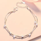 Classic Square Chain Bracelet 925 Sterling Silver Women Wedding Jewellery