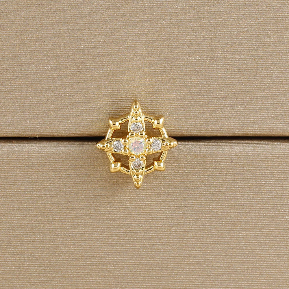 1PC Stainless Steel Mini Zircon Cross Stud Earrings Gold Helix Tragus