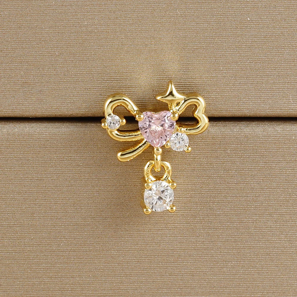1PC Stainless Steel Mini Zircon Cross Stud Earrings Gold Helix Tragus