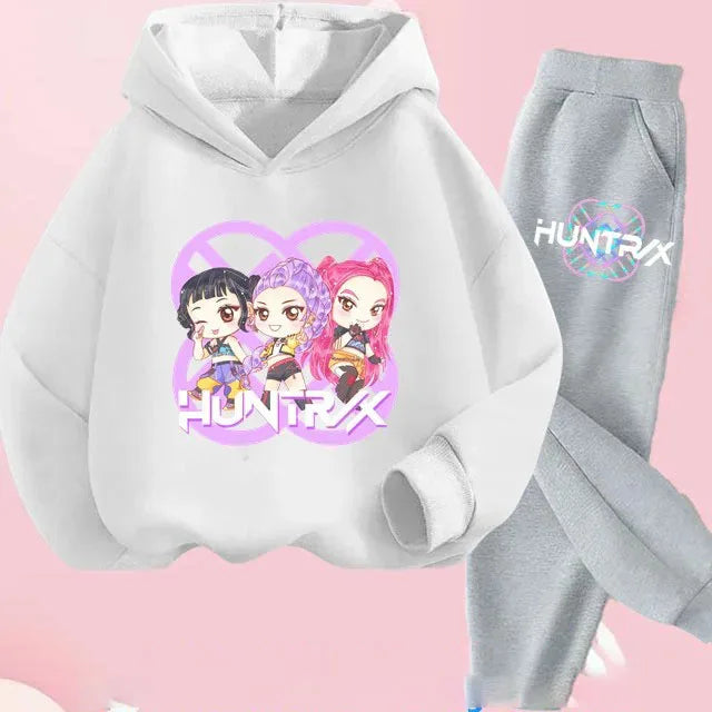 Toddler Girls Kpop Demon Hunters Fashion Hoodie & Sweatshirt Set Kids Suit