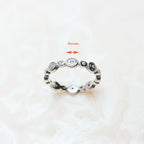 White Stone Circles Ring 925 Sterling Silver Spring Trendy Jewellery Women