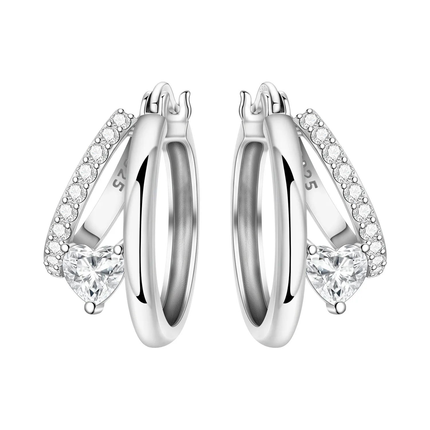 925 Sterling Silver Blue White Cross Versatile Hoop Earrings Birthday Gift