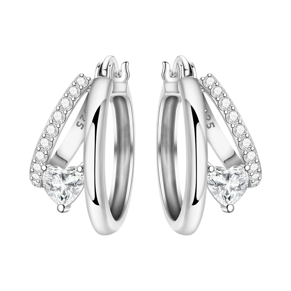 925 Sterling Silver Simple Gold U-shaped Versatile Hoop Earrings Birthday Gift