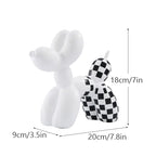Plaid Balloon Dog Ornament Light Luxury Tabletop Shelf Living Room Home Office Decor