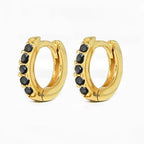 2PCS Stainless Steel Minimal Hoop Earrings Zirconia Small Huggie Thin