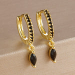 Luxury Cubic Zirconia Stainless Steel Gold Colour Horse Eye Earrings