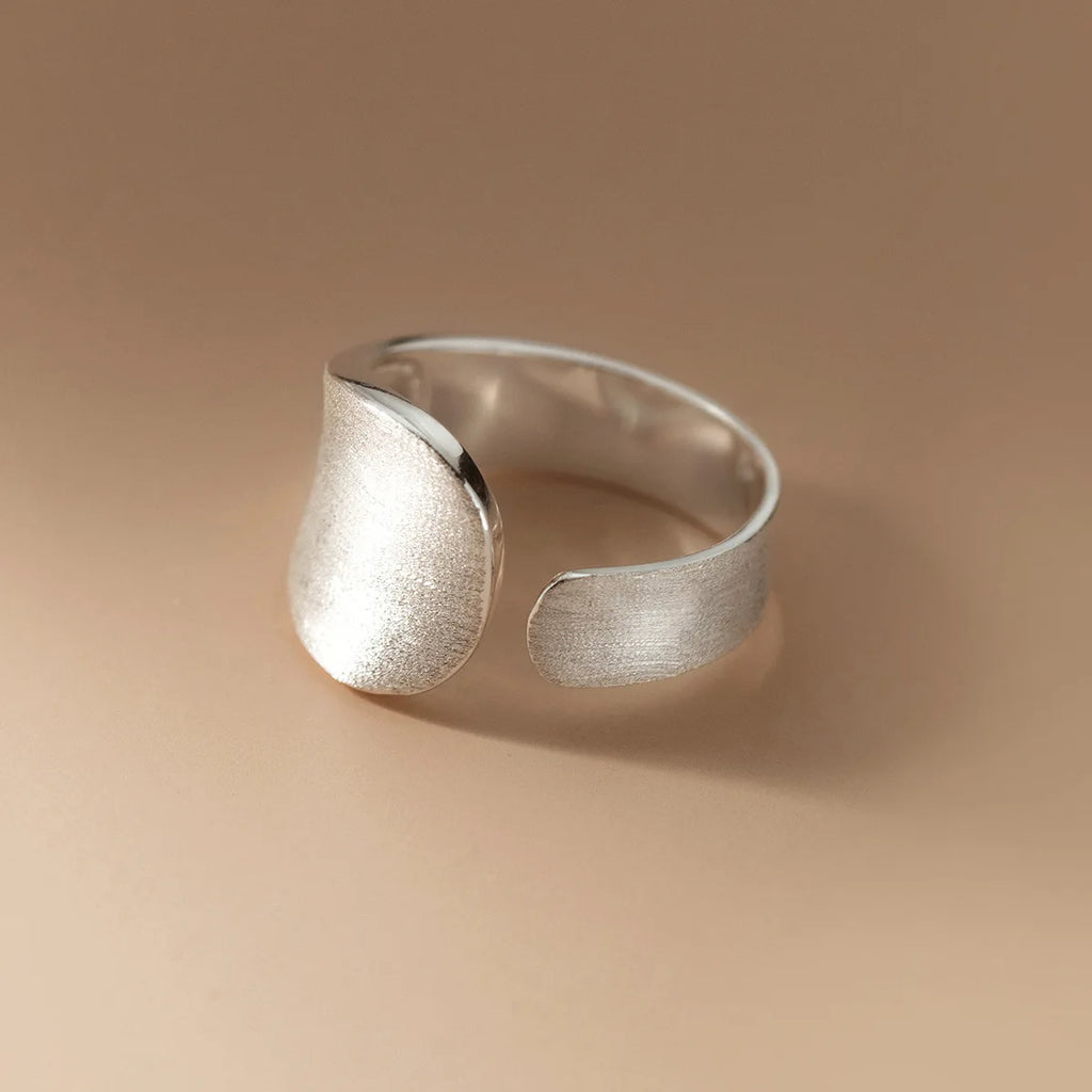 Matte Finish Adjustable Ring 925 Sterling Silver Wedding Engagement Luxury Quality