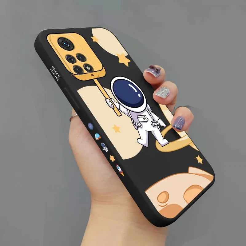 Cartoon Astronaut Case for Redmi Note 13 12 11 Pro Plus 12S 11S