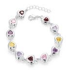 Elegant Crystal Charm Bracelet 925 Sterling Silver Cute Trendy Women Gift