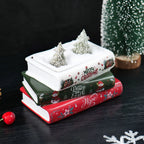 Small Ceramic Book-Shaped Planter with Hole Bookshelf Home Desk Decoration Accessories