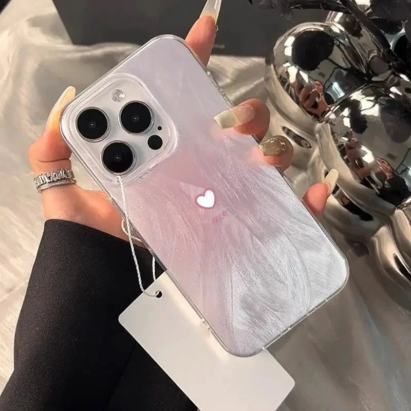 Simple Gradient Pink Heart Case for Samsung Galaxy S25 S24 S23 S22 Ultra FE