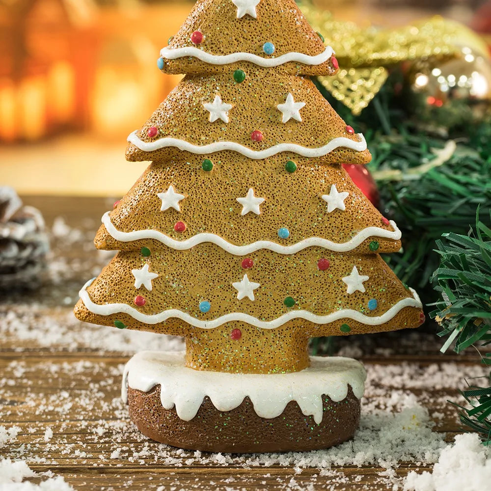 15cm Resin Gingerbread Christmas Tree Figurines Holiday Decoration Xmas Gift
