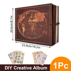 180 Page Vintage Kraft Photo Album DIY Scrapbook Valentine's Day Gift Ship from UK