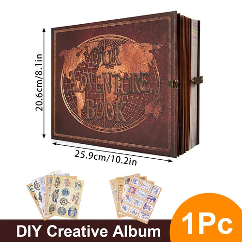 180 Page Vintage Kraft Photo Album DIY Scrapbook Valentine's Day Gift Ship from UK