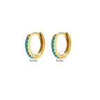 8mm Stainless Steel Minimal Hoop Earrings Zirconia Helix Tragus