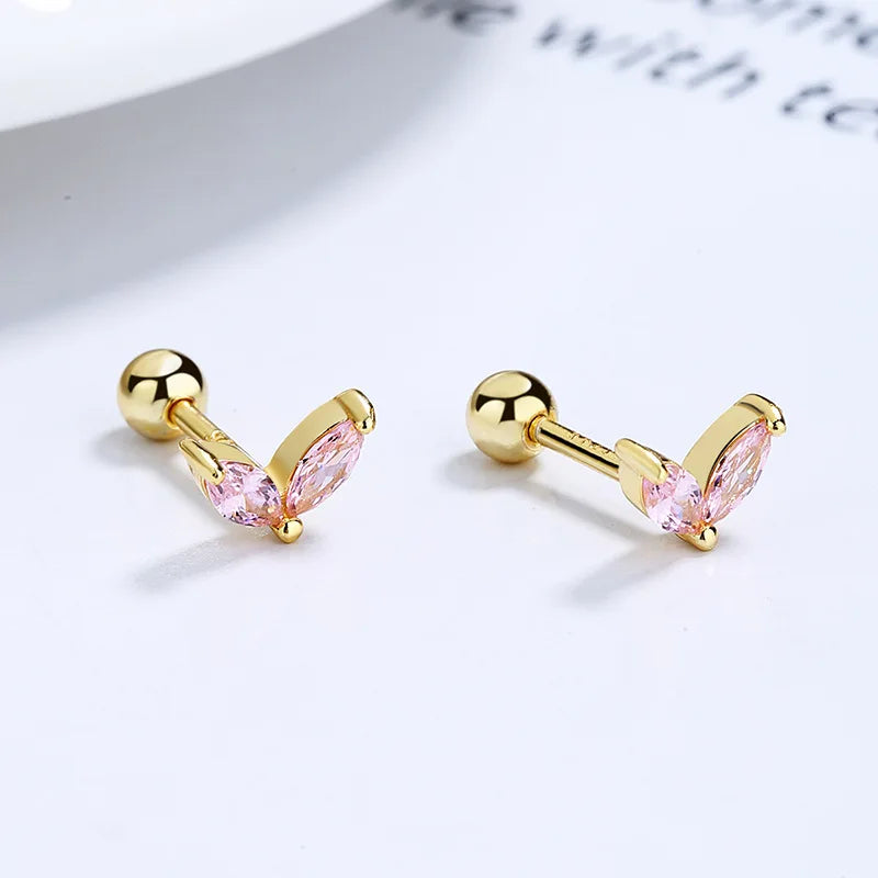 2PCS Stainless Steel Circle Hoop Earrings Colourful Zircon Crystal