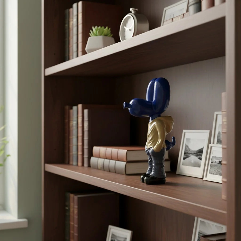 18cm Resin Balloon Dog Statue Cute Modern Art Collectible Figurine for Home Office Decor
