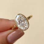 925 Sterling Silver Zircon Fashionable Simple Oval Ring Engagement Wedding Luxury Hot Sales