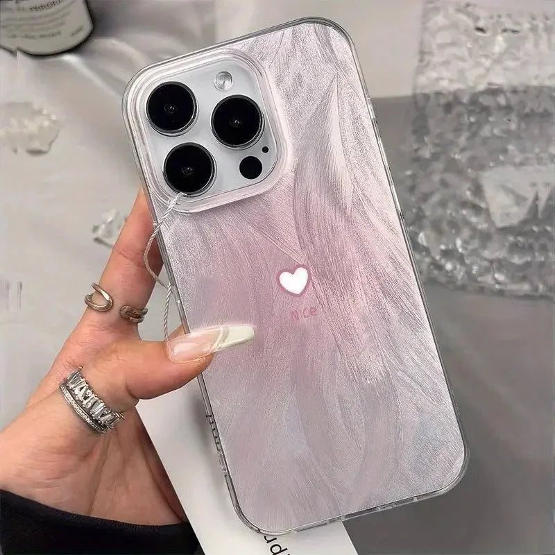 Simple Gradient Pink Heart Case for Samsung Galaxy S25 S24 S23 S22 Ultra FE