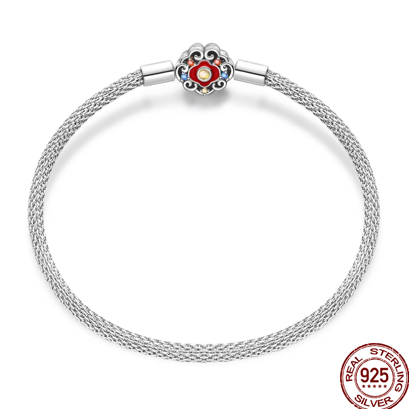 925 Silver 17-20CM Heart Pave Zirconia Original Bracelets Infinity Bracelet Fit DIY Charms Bead Birthday Jewelry Gifts Hot Sale