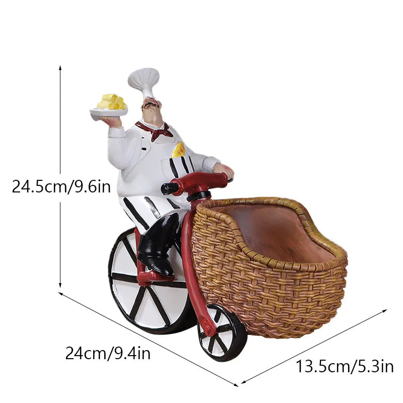 Chef Figure Collections Paper Holder Sculpture Dinner Table Kitchen Decoration
