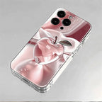 Crystal Cherry Print Case for iPhone 17 16 15 14 13 12 11 Pro Max Plus Air