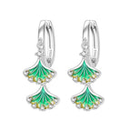 925 Sterling Silver Blue Iris Flower Hoop Earrings Anniversary Jewellery Gift