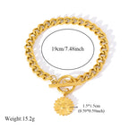 Heart Love Stainless Steel Charm Bracelet 18K Gold Plated Waterproof