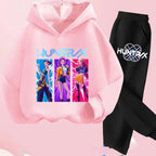 Toddler Girls Kpop Demon Hunters Fashion Hoodie & Sweatshirt Set Kids Suit