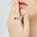 925 Sterling Silver Gold Colour Ring Fashion Classic Simple Couple's Wedding Engagement Jewellery