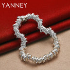 925 Sterling Silver Multi Loop Bracelet Women Hip Hop Party Jewellery Gift