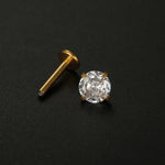 2PCS Trendy Stainless Steel 2/3/4/5mm Zircon Sparkling Stud Earrings