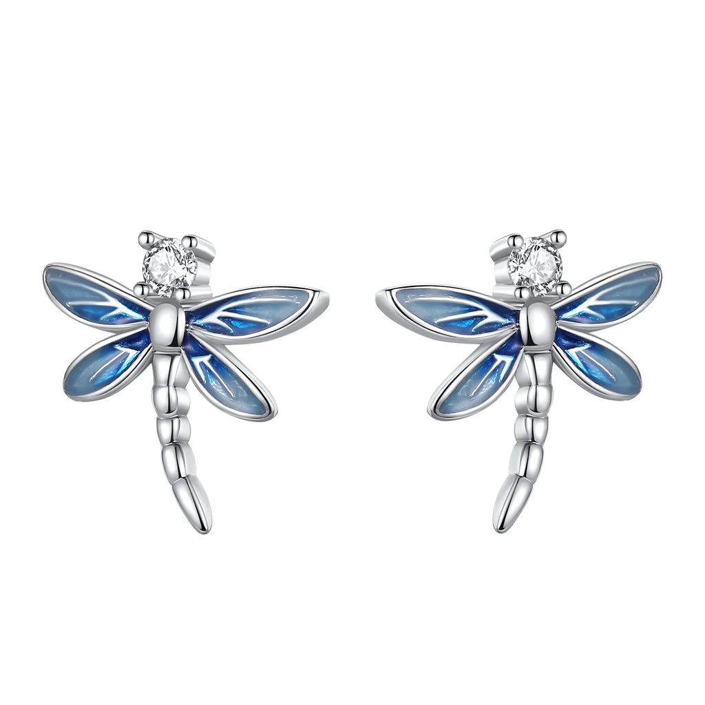 925 Sterling Silver Exquisite Dragonfly Versatile Hoop Earrings Fine Jewellery