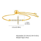 316L Stainless Steel Cross Bracelet for Women, Fashion Adjustable Chain Religious Christian Jewelry