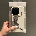 Cool Black Leopard Lychee Case for iPhone 17 16 15 14 13 Pro Max