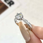 DW Luxury 0.5-2CT Moissanite Diamond Rings for Women Engagement Real 925 Sterling Silver Original Wedding Gemstone Fine Jewelry