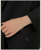 Geometric Oval Embossed Textured Link Chain Bracelet for Women,Stainless Steel Stacking Jewelry