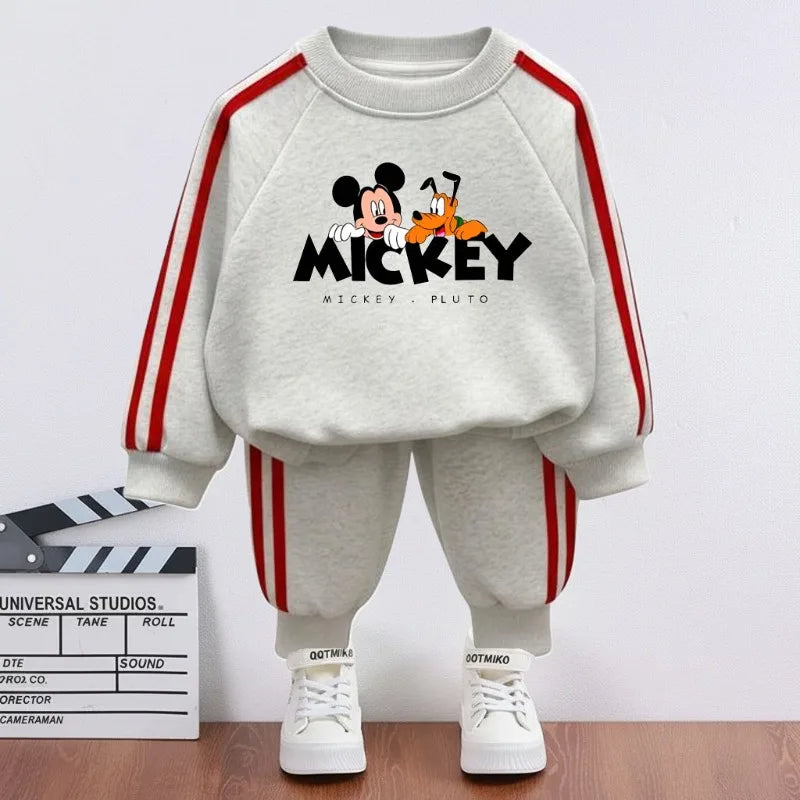 Boys and Girls Side Stripe Trousers Set Hoodie and Trousers 2-Piece Tracksuit