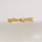 925 Sterling Silve Wedding Band Eternity Rings for Women Brilliant Round Zirconia Thin Elegant Female Fine Jewelry