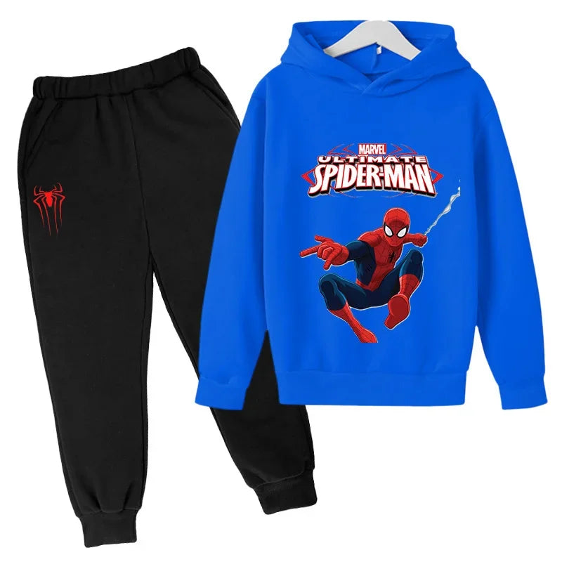 Kids Spiderman Pullover & Sweatpants Set Boys Girls Warm Fashion Outfit