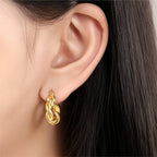 925 Sterling Silver Gold Temperament Versatile Hoop Earrings Birthday Gift