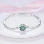 Original 925 Silver Bracelet Original Clover Heart Snake Chain Bracelets Fit Charms Beads Jewelry Gift Diy For Woman Wedding