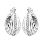 925 Sterling Silver U-shaped Simple Versatile Hoop Earrings Jewellery Gift