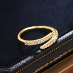 925 Sterling Silver Trendy Circle Finger Rings for Women Dazzling CZ Adjustable Ring Daily Wear Stackable Accessory Fine Jewelry
