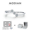 MODIAN D Color Moissanite Lab Diamond Rings 925 Sterling Silver Irregular Line Stackable Fashion Ring For Women Fine Jewelry